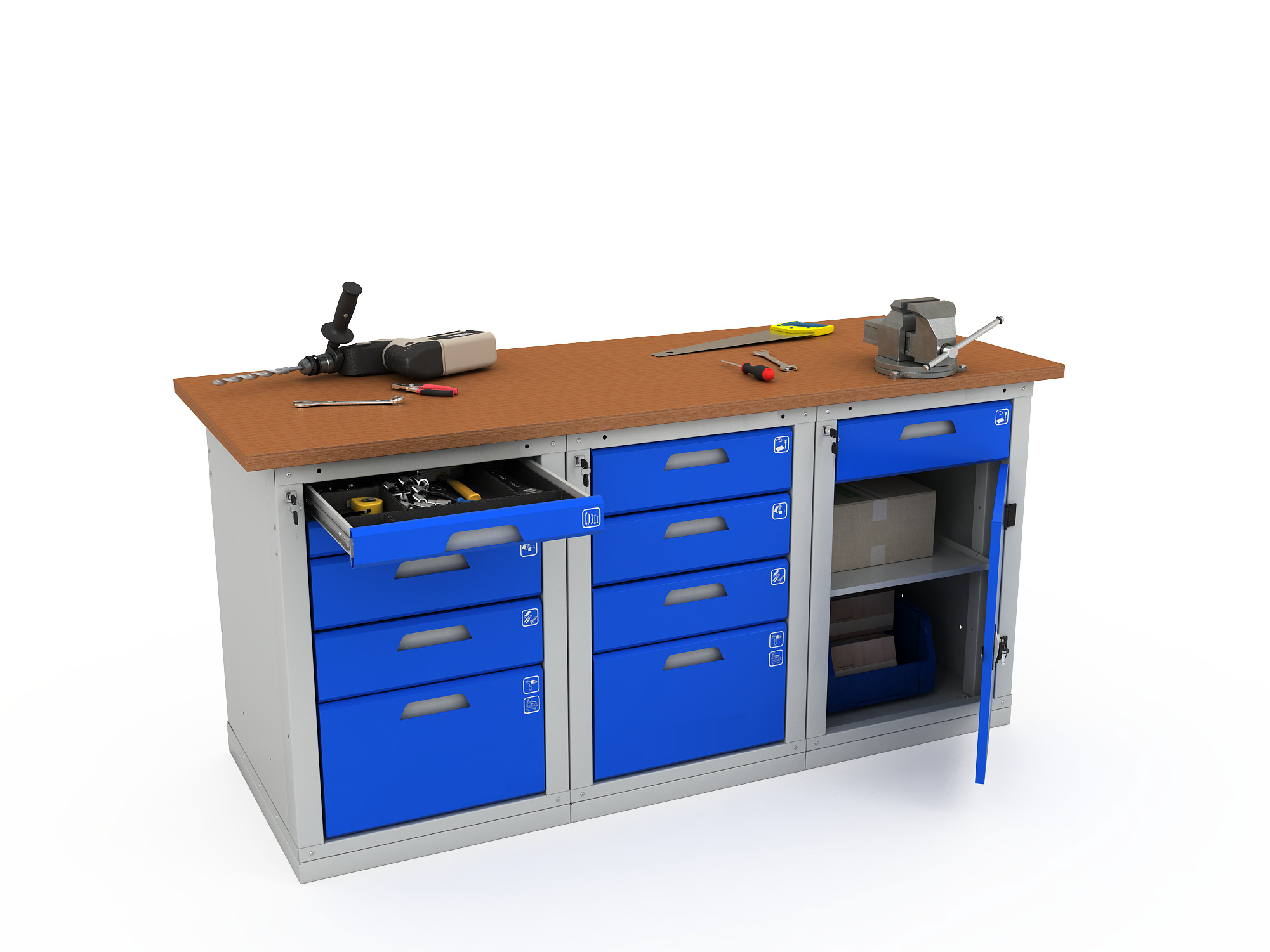 ER-00020634 Верстак трехтумбовый WOKER PRO 3542.1800