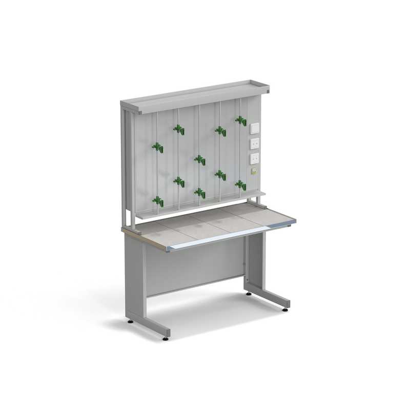 77.0055.10.03 Стол титровальный ЭКРОС 1200х600х750/1735 мм, раб. поверхность - КЕРАМИКА с НС бортиком