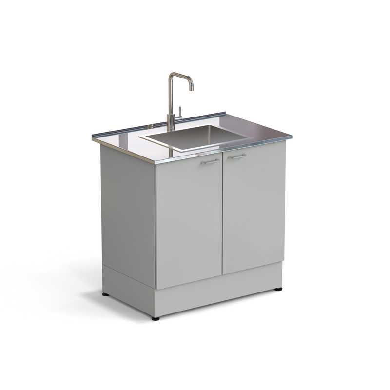 77.0070.10.06 Стол-мойка ЭКРОС 900х600х900 мм, чаша нержавеющая сталь по центру, раб. поверхность - НЕРЖАВЕЮЩАЯ СТАЛЬ