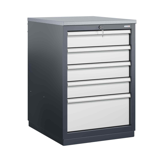 FBK G5.1 Тумба инструментальная с 5-ю выдвижными ящиками, накладка на столешницу оцинкованная сталь 1,2 мм
